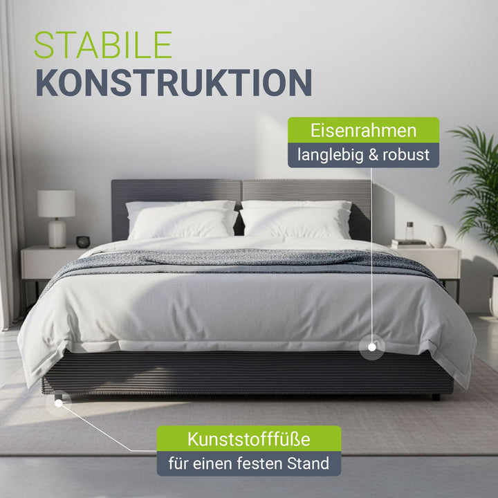 Gestoffeerd bed Salerno