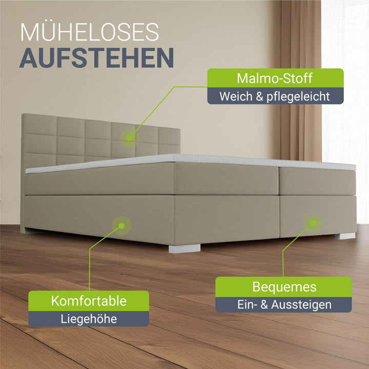 Boxspringbed Seattle - Malmo-Stoff
