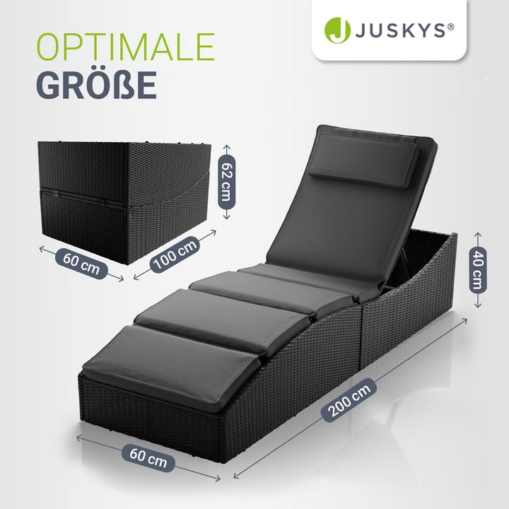 Opvouwbare ligstoel van polyrattan Lamia
