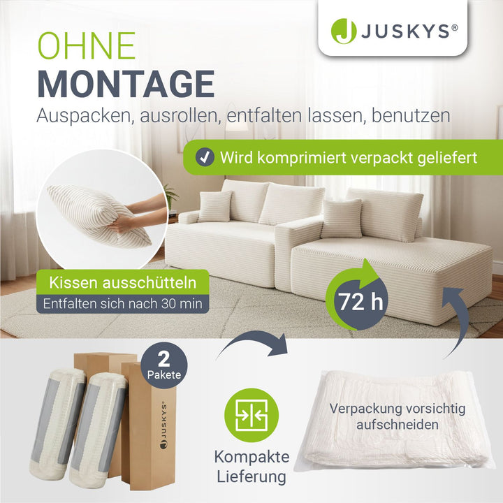 Bank Coredo met corduroy bekleding & gooi kussen