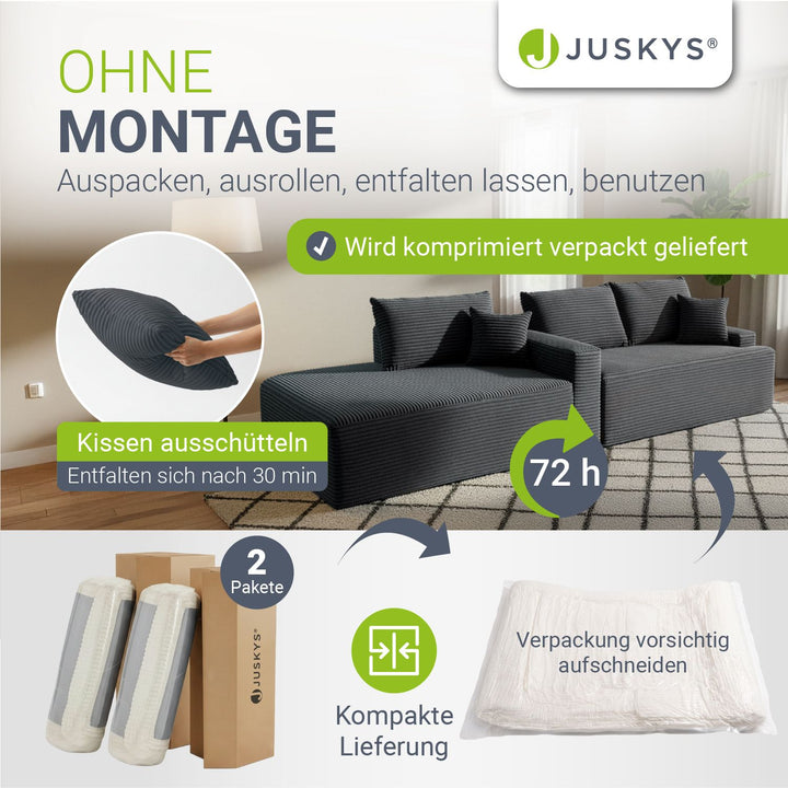 Bank Coredo met corduroy bekleding & gooi kussen