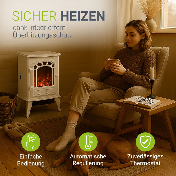 Elektrische open haard 2000W met vlameffect