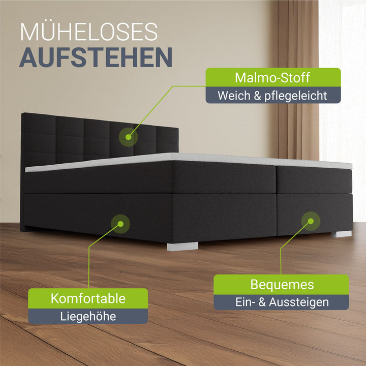 Boxspringbed Seattle - Malmo-Stoff