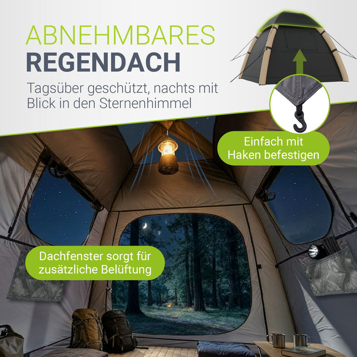 Opblaasbare kampeertent voor 1-4 mensen