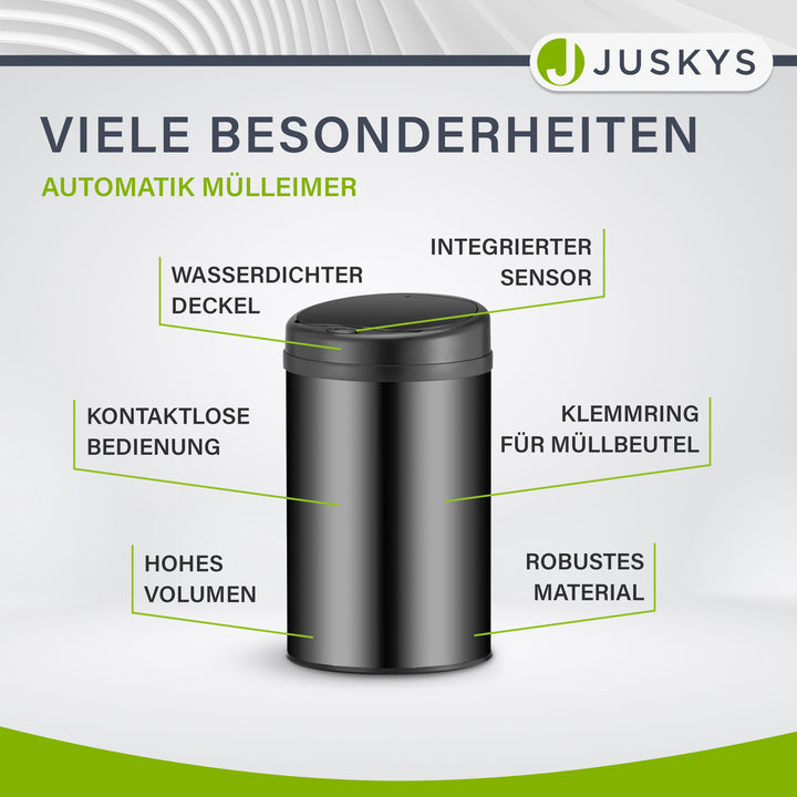 Ronde prullenbak met sensor