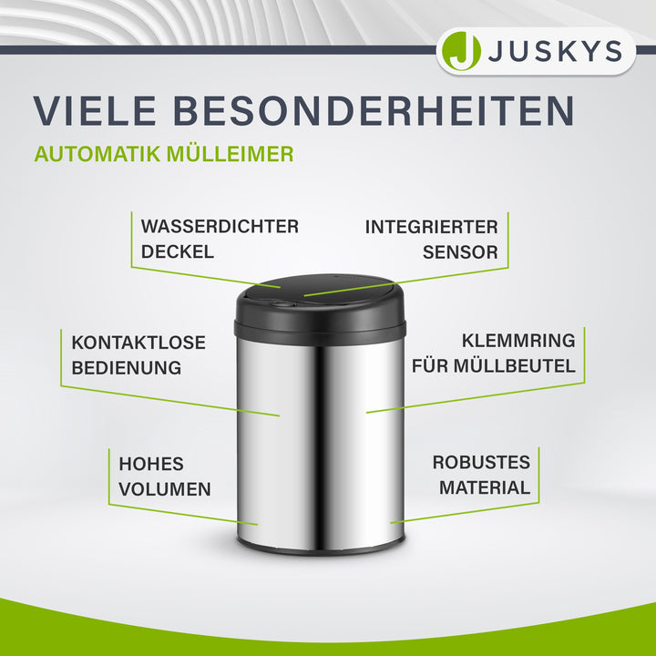 Ronde prullenbak met sensor