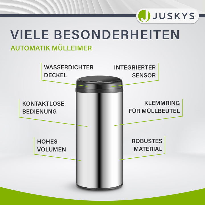 Ronde prullenbak met sensor