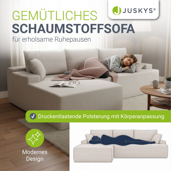 Bank Coredo met corduroy bekleding & gooi kussen