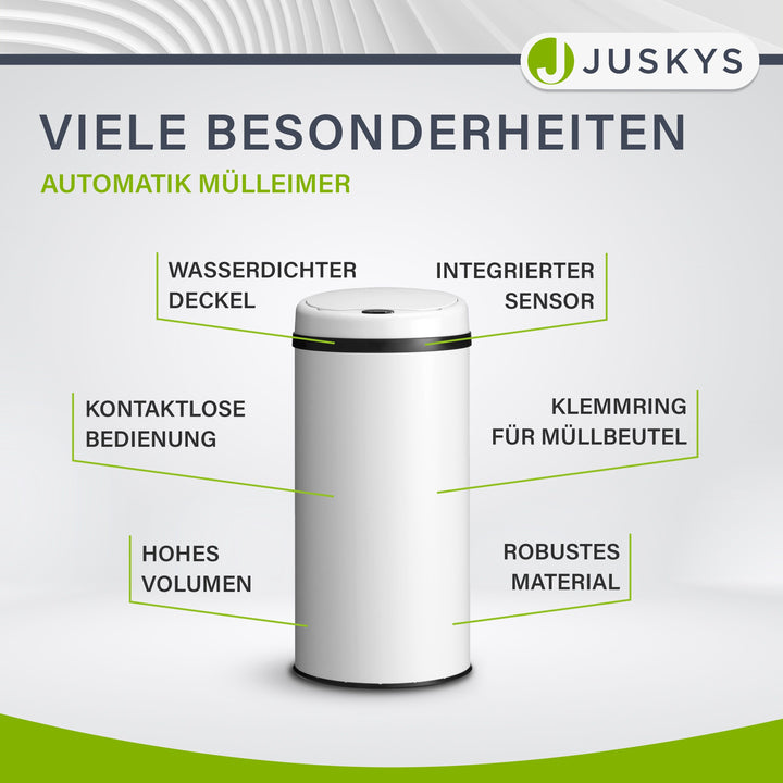 Ronde prullenbak met sensor