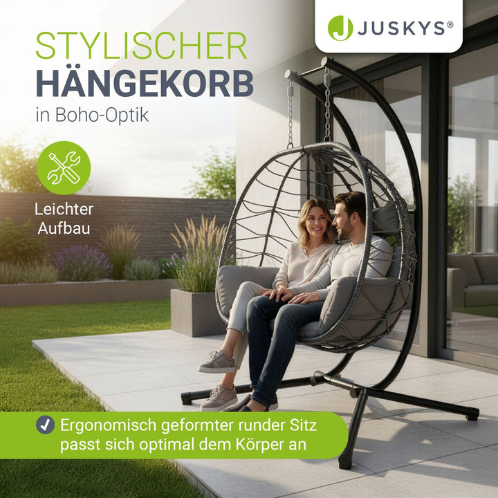 Polyrattan dubbele hangstoel Aria