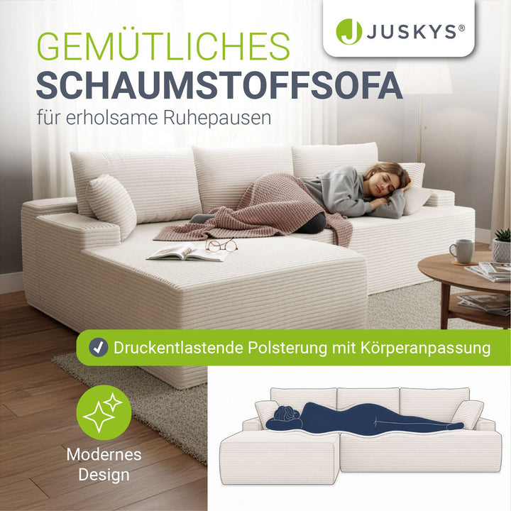 Bank Coredo met corduroy bekleding & gooi kussen