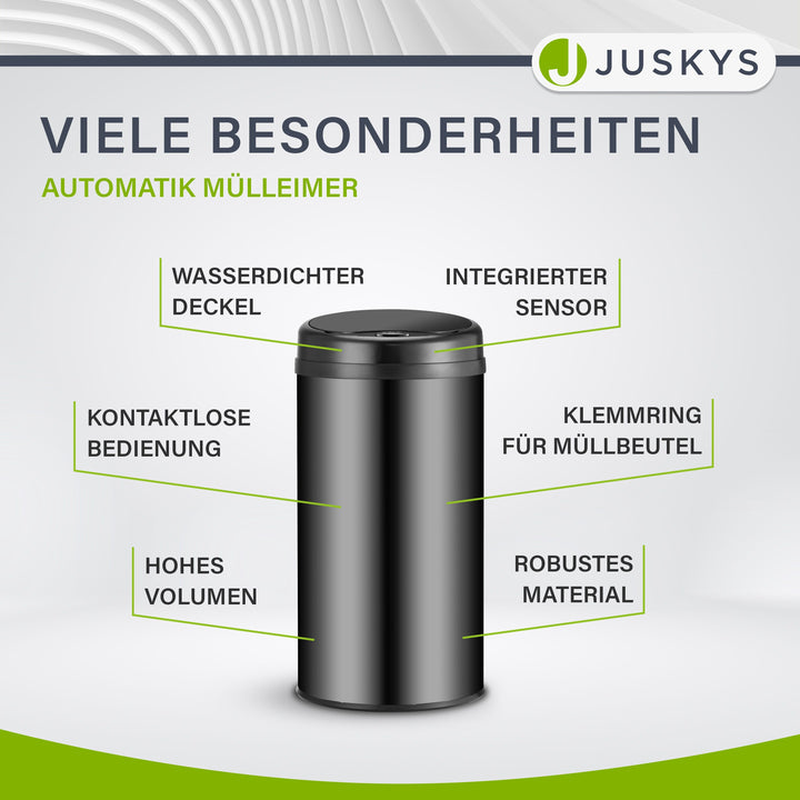 Ronde prullenbak met sensor