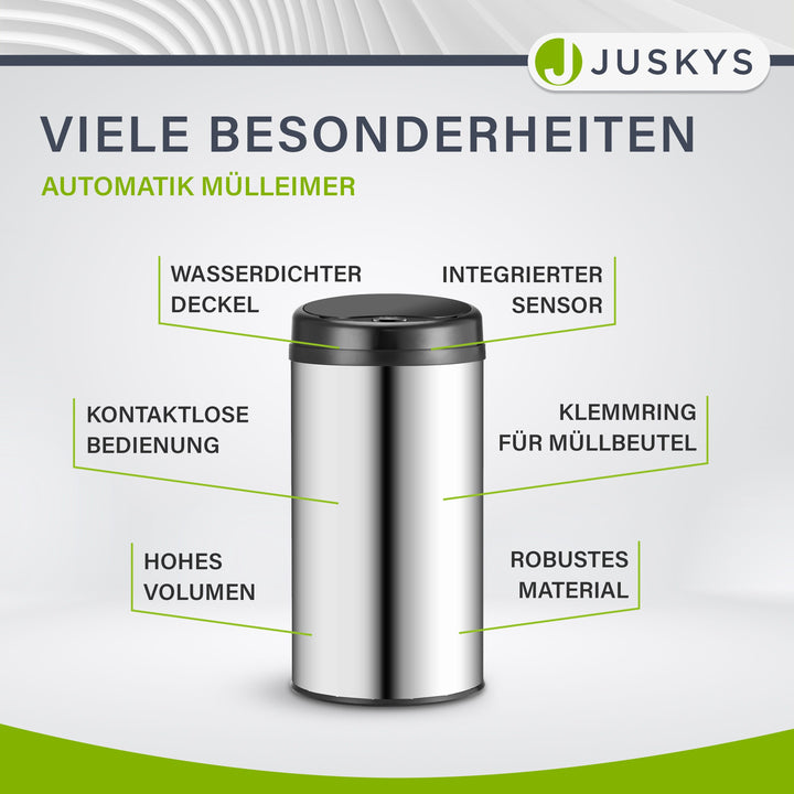 Ronde prullenbak met sensor