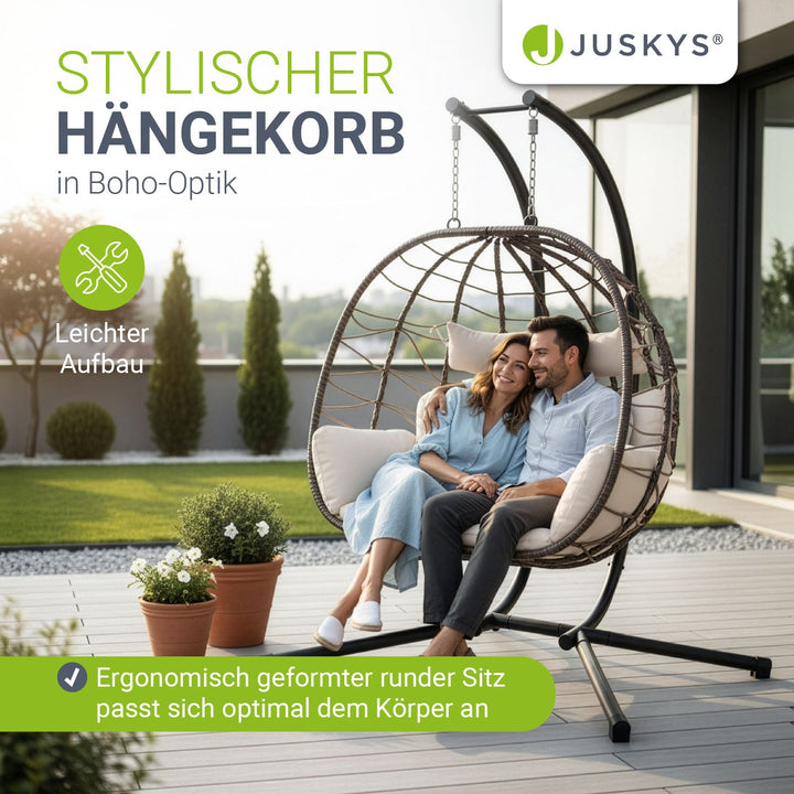 Polyrattan dubbele hangstoel Aria
