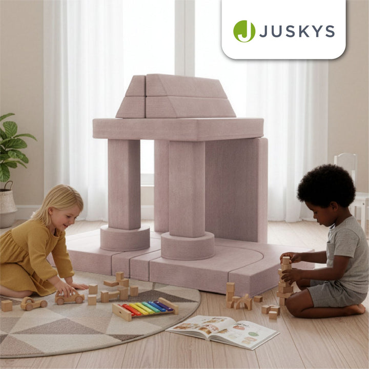 Kinderbank Kayo met corduroy bekleding & kussen