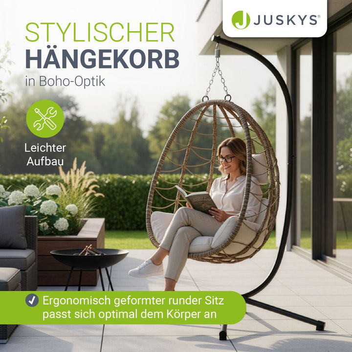 Rieten hangstoel Aria inclusief kader