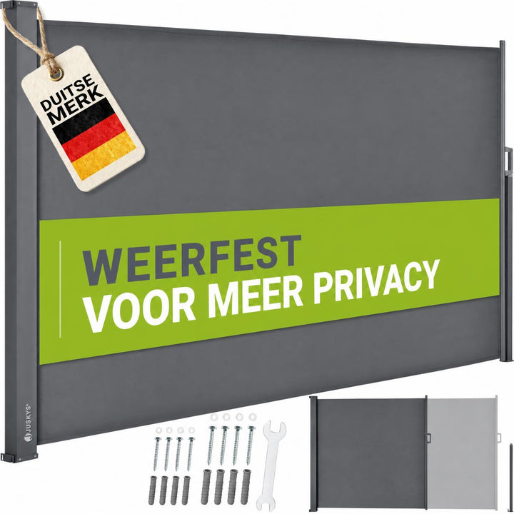 Uittrekbaar windscherm Dubai – 300x180 cm, beige of donkergrijs