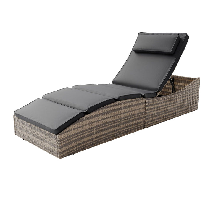 Opvouwbare ligstoel van polyrattan Lamia