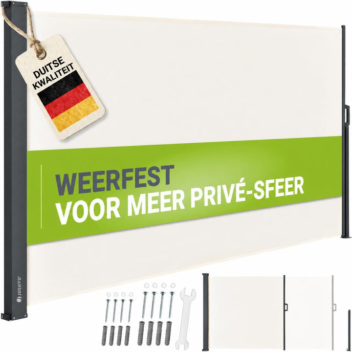 Uittrekbaar windscherm Dubai – 300x180 cm, beige of donkergrijs