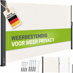 Uittrekbaar windscherm Dubai – 300x180 cm, beige of donkergrijs