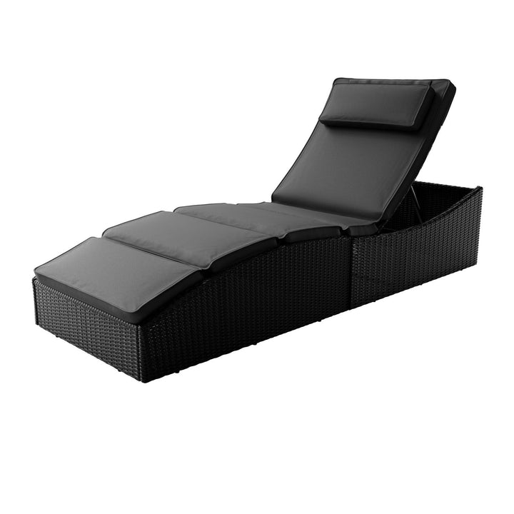 Opvouwbare ligstoel van polyrattan Lamia