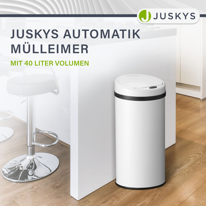 Ronde prullenbak met sensor