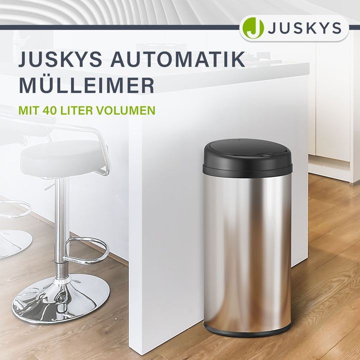 Ronde prullenbak met sensor