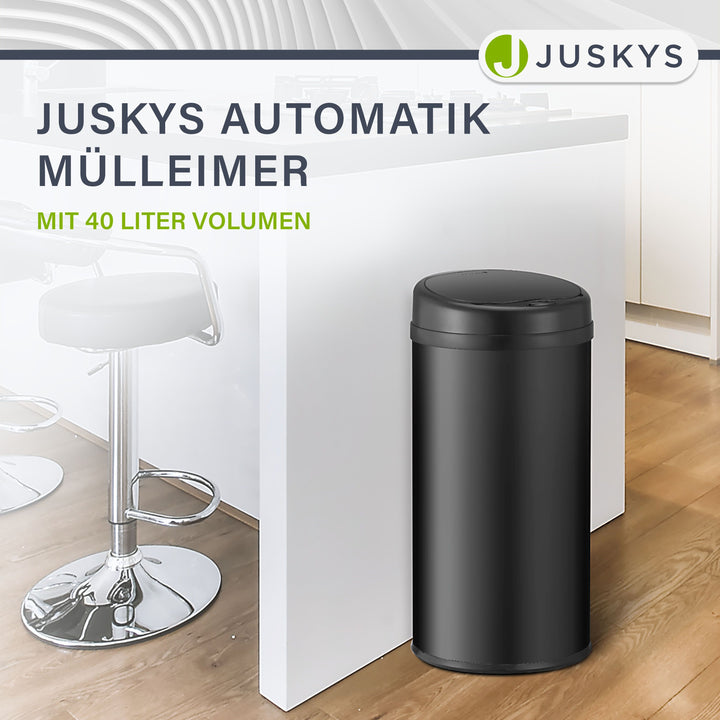 Ronde prullenbak met sensor