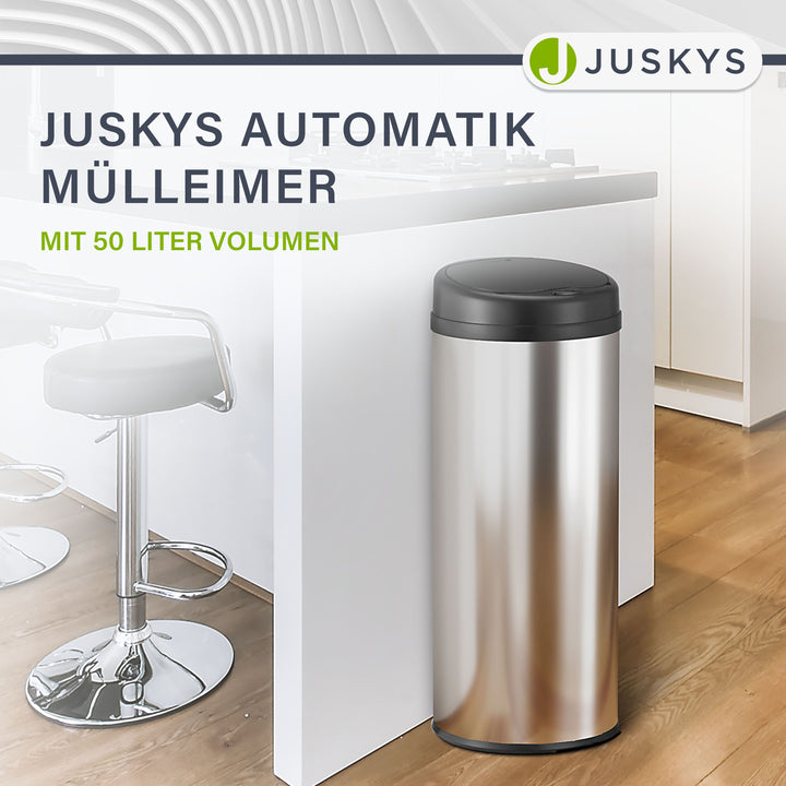 Ronde prullenbak met sensor