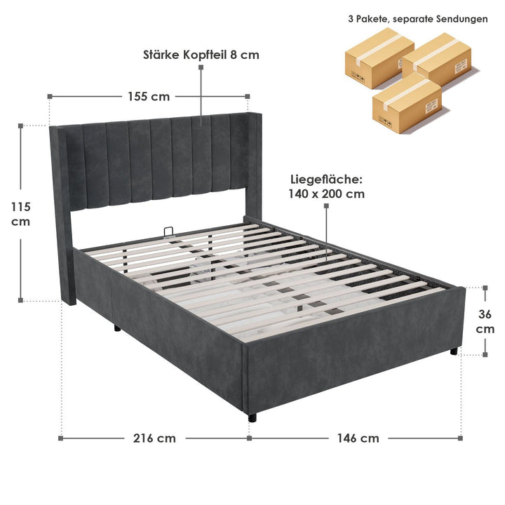 Gestoffeerd bed Savona