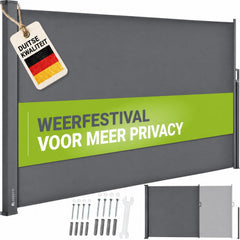 Uittrekbaar windscherm Dubai – 300x180 cm, beige of donkergrijs