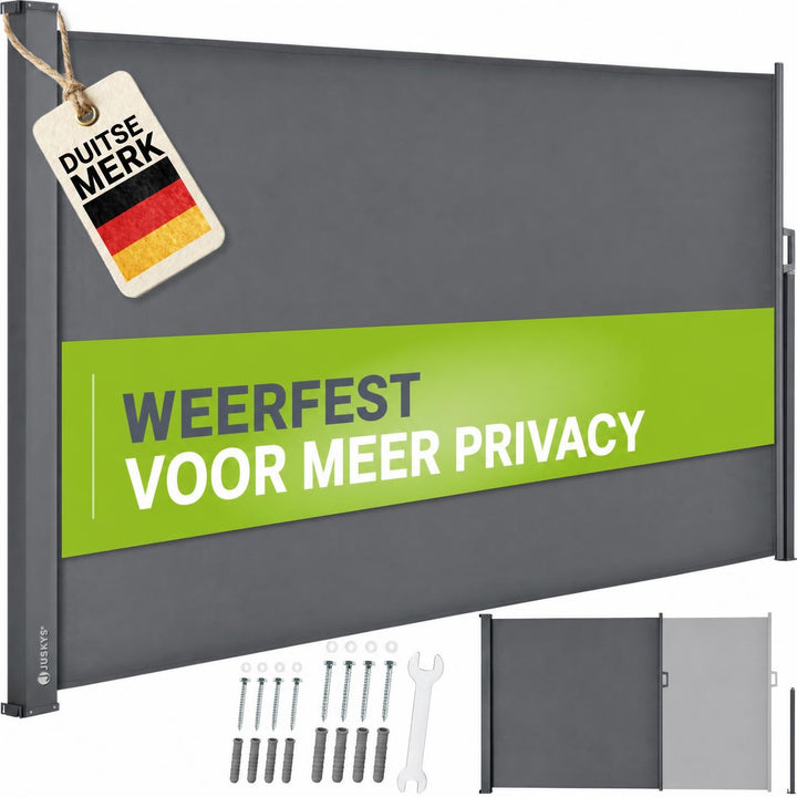 Uittrekbaar windscherm Dubai – 300x180 cm, beige of donkergrijs