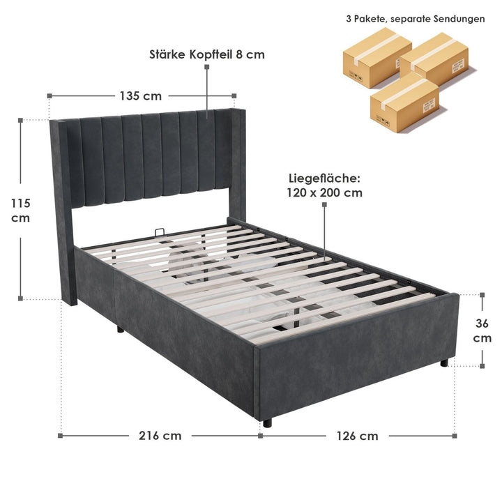 Gestoffeerd bed Savona
