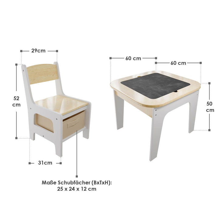 Speeltafel met twee stoelen Milou