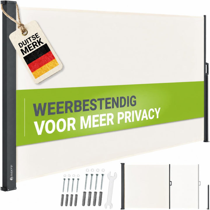 Uittrekbaar windscherm Dubai – 300x180 cm, beige of donkergrijs