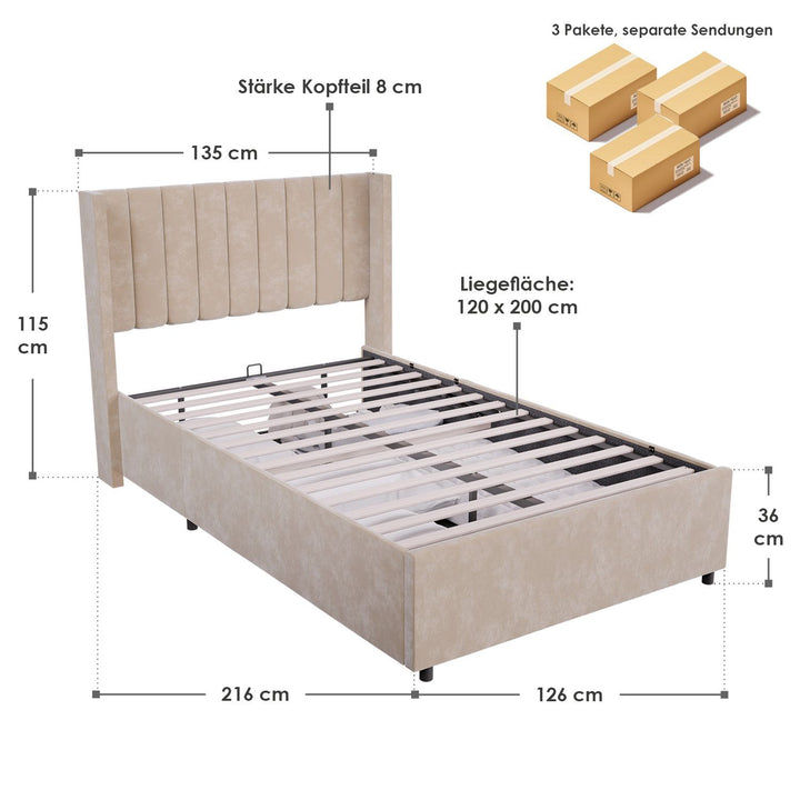 Gestoffeerd bed Savona