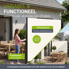 Uittrekbaar windscherm Dubai – 300x180 cm, beige of donkergrijs