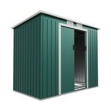 Metalen tuinhuis met funderingsframe