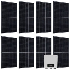 Zonnestelsel ingesteld met 8 Longi 400 W zonnepanelen & omvormer