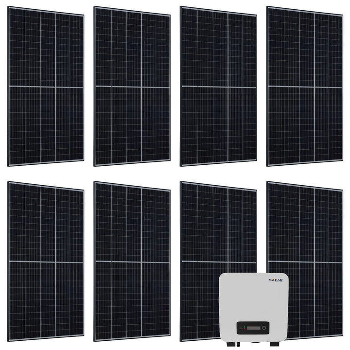 Zonnestelsel ingesteld met 8 Longi 400 W zonnepanelen & omvormer