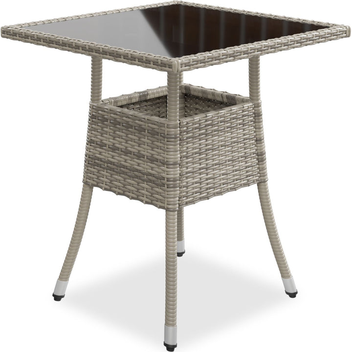 Vierkante tuintafel van polyrattan Yoro