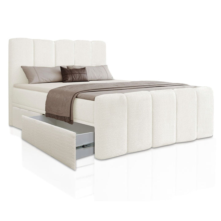 Boxspringbed Manitoba - bouclé-stof
