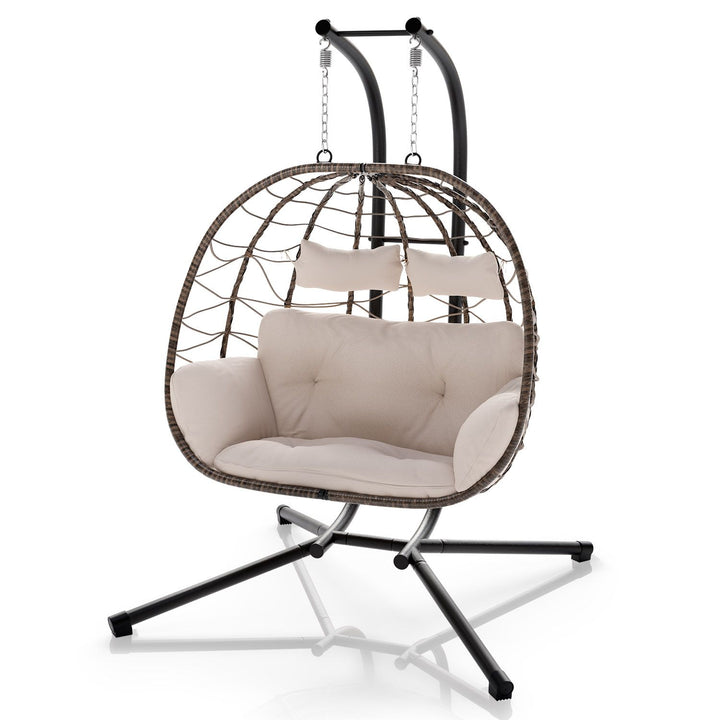 Polyrattan dubbele hangstoel Aria