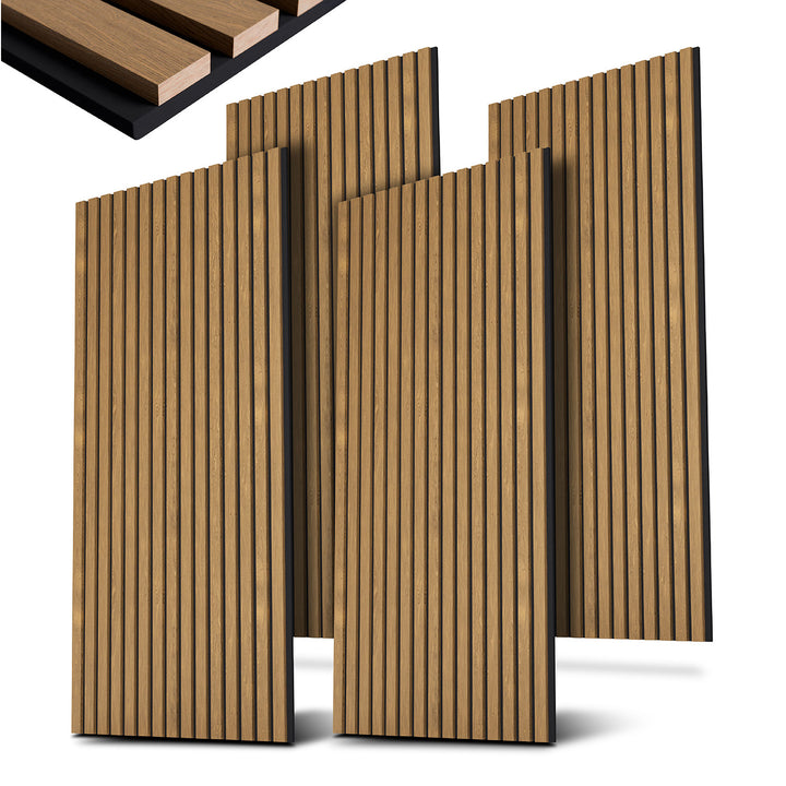 Akoestische panelen houtlook 4er Set