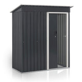 Metalen tuinhuis met funderingsframe