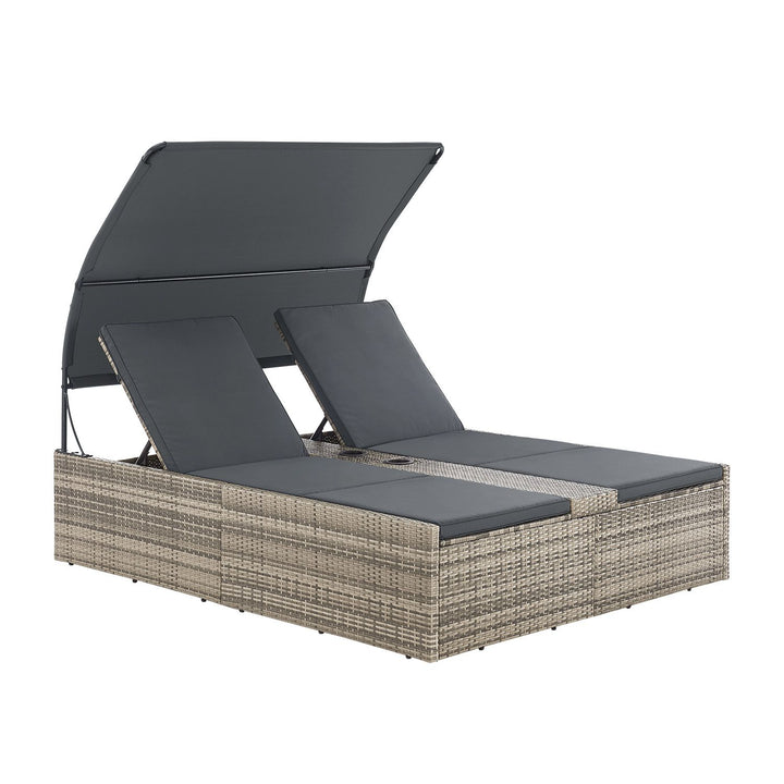 Polyrattan dubbele ligstoel Syros