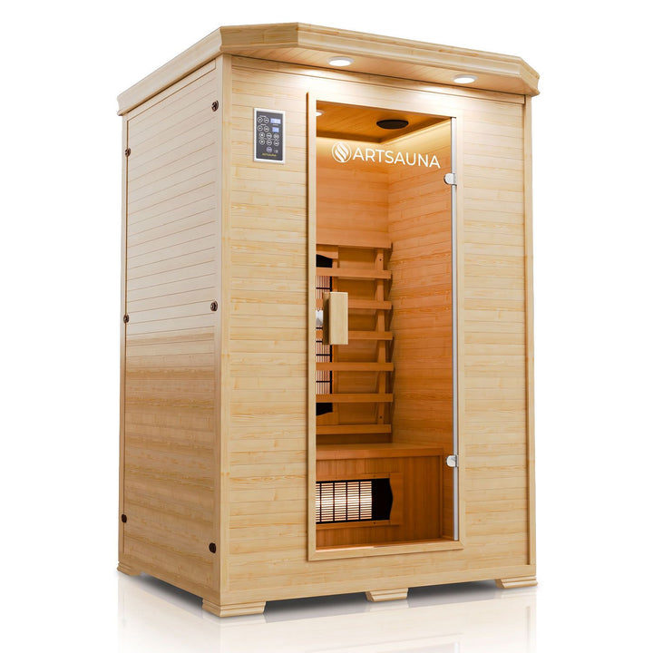 Infraroodcabine Oslo – 5 volspectrumstralers, hemlockhout