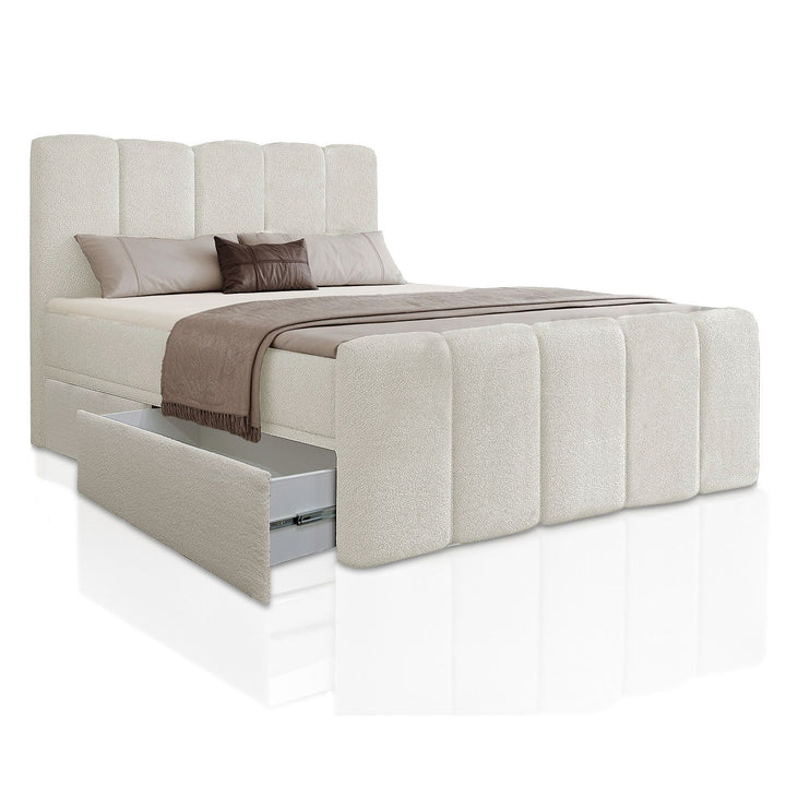 Boxspringbed Manitoba - bouclé-stof