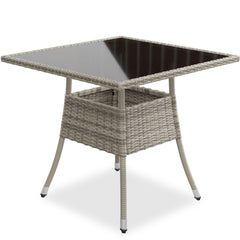 Vierkante tuintafel van polyrattan Yoro