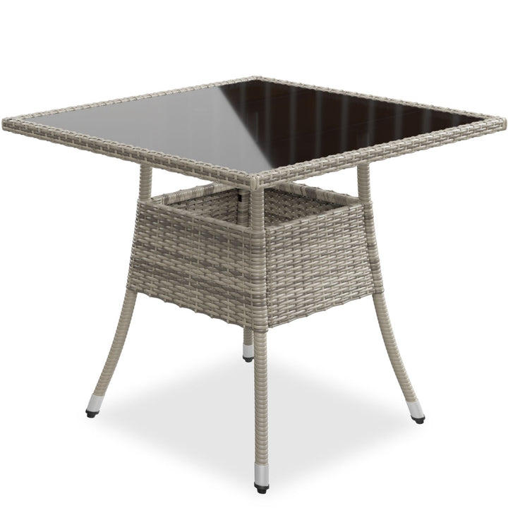 Vierkante tuintafel van polyrattan Yoro